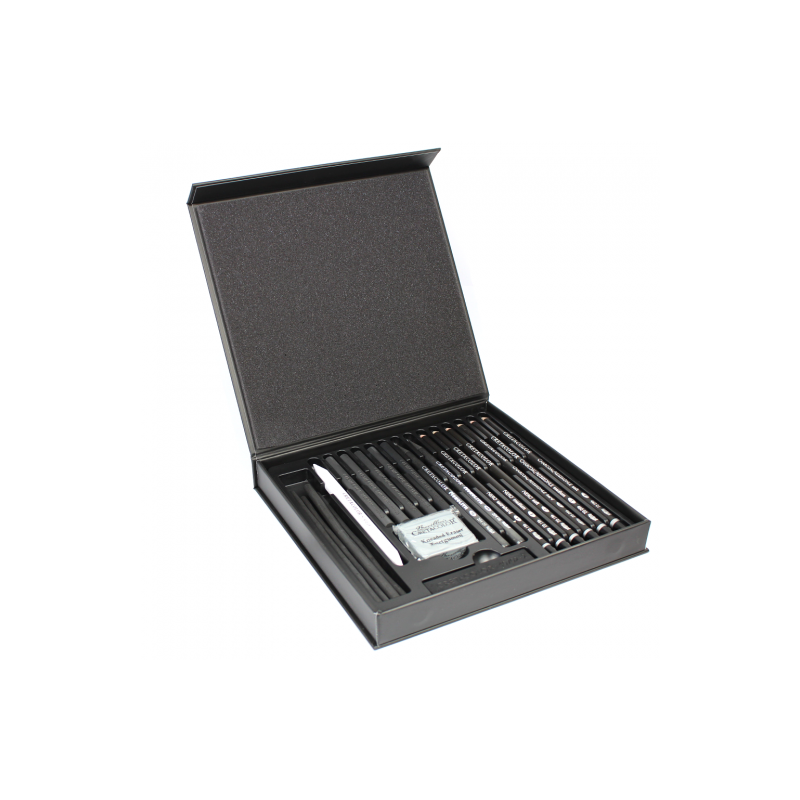 Cretacolor black box set of drawing a wooden box