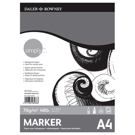 Blok Daler Rowney simply marker pad 70g 40ark - sklep plastyczny - sza