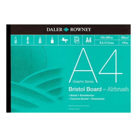 Daler Rowney bristol board airbrush 250gr block - art store - sz