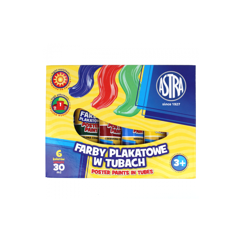 Astra water paints, 6 colours, 30ml - szal art - sklep plastyczny
