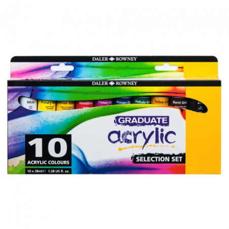 Daler Rowney graduate selection zestaw farb akrylowych 10x38ml - sklep
