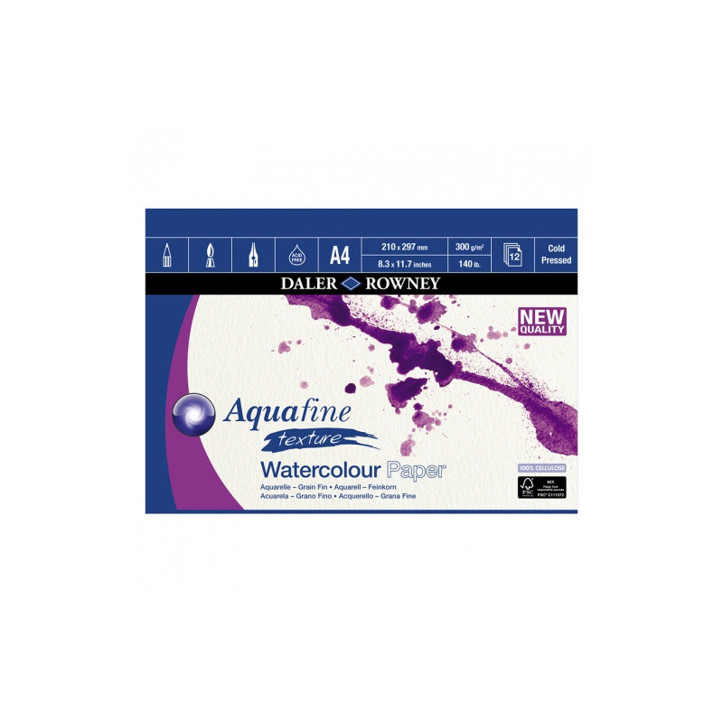 Block of Daler Rowney aquaphine texture watercolor 300g 12ark