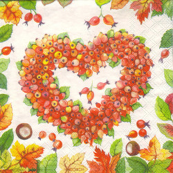 Serwetka do decoupage Ambiente 23-13307345 serce jesień - sklep plasty
