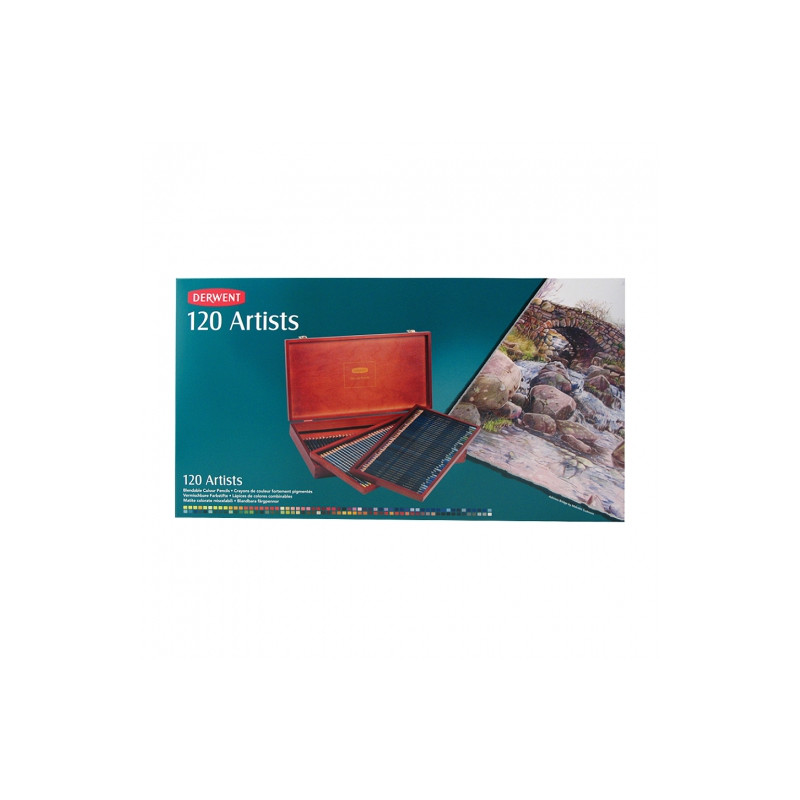 Set of crayons Derwent ARTIST - 120 colors - wooden cassette