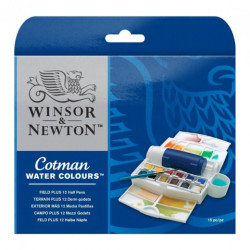 Cotman water colours field plus 12 half pans