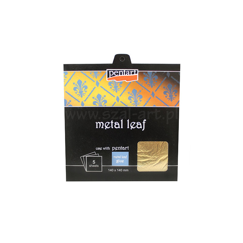 Pentart szlagmetal - 5 płatków 14x14 cm kolor złoty - szał dla plastyk