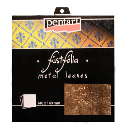 Pentart szlagmetal - 5 płatków 14x14 cm kolor miedź - sklep plastyczny