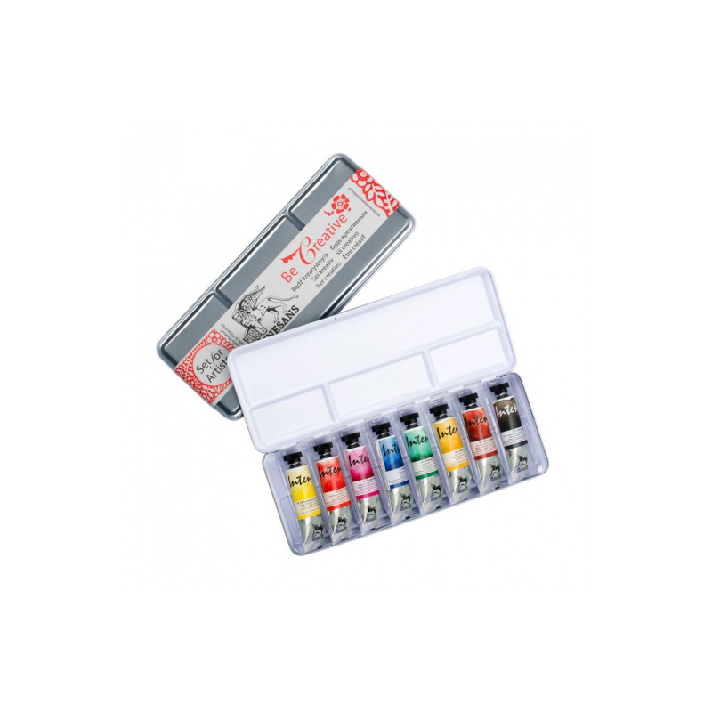 Renesans intense water set of 8 watercolors in a metal tube. pack