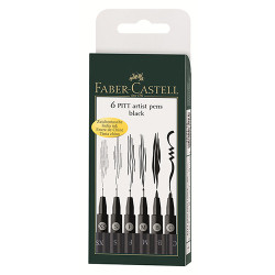 Faber-Castell pitt artist black set of 6 markers - szal art - sklep pl