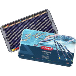 Derwent inktense zestaw 36 tuszy w kredce metal opak - sklep plastyczn