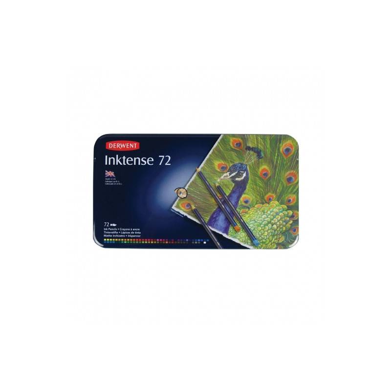 Derwent inktense zestaw 72 tuszy w kredce metal opak - sklep plastyczn