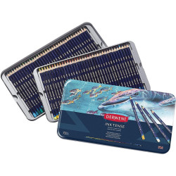 Derwent inktense zestaw 72 tuszy w kredce metal opak - sklep plastyczn