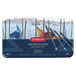 Derwent watercolour zestaw 36 akwarelowych kredek metal opak - sklep p