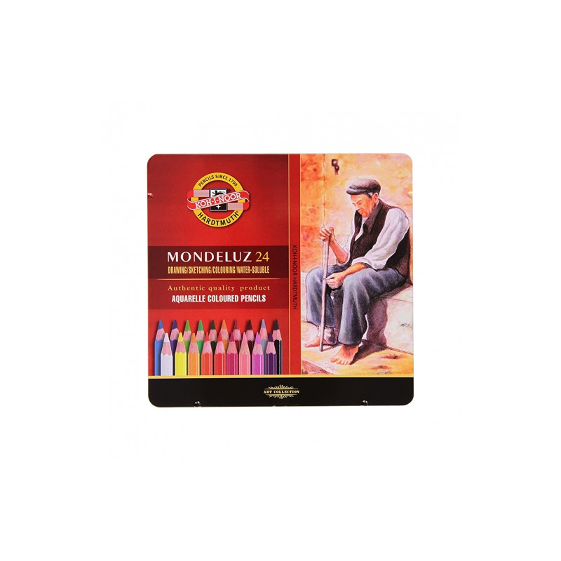 Koh-i-noor mondeluz zestaw 24 akwarelowych kredek metal opak - Szał dl