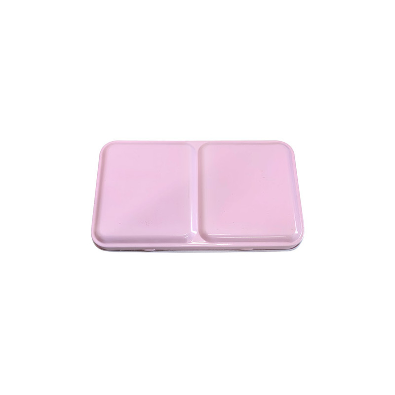 Metal pocket box for watercolors of 12 pink half-cubes