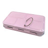 Metal pocket box for watercolors of 12 pink half-cubes