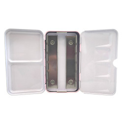 Metal pocket box for watercolors of 12 pink half-cubes