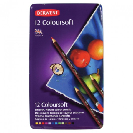 Derwent Coloursoft set of crayons 12 colors