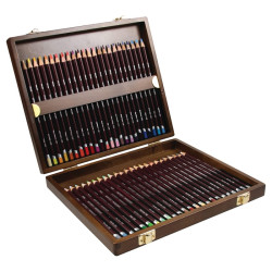 Derwent coloursoft zestaw 48 miękkich kredek drewniana kaseta - sklep
