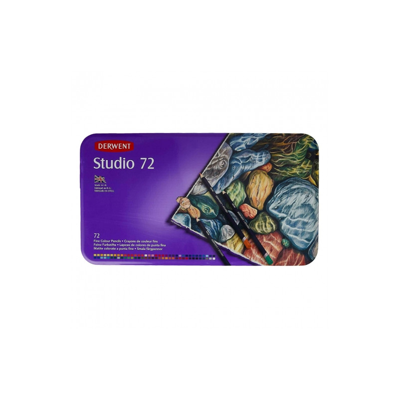 Derwent studio zestaw 72 studyjnych kredek metal opak - sklep plastycz