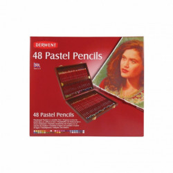 Derwent pastel zestaw pasteli w kredce 48 kol. kaseta drewniana - skle