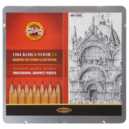 Koh-i-noor zestaw 24 ołówków grafitowych 8B-10H