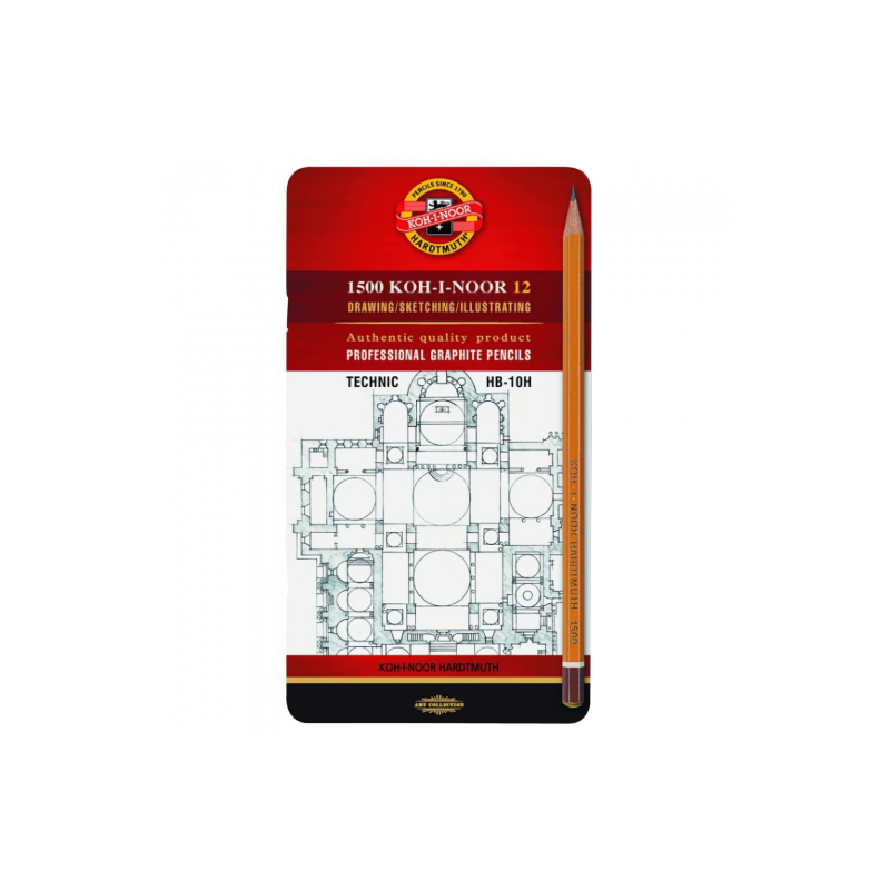Koh-i-noor set of 12 graphite pencils HB-10H