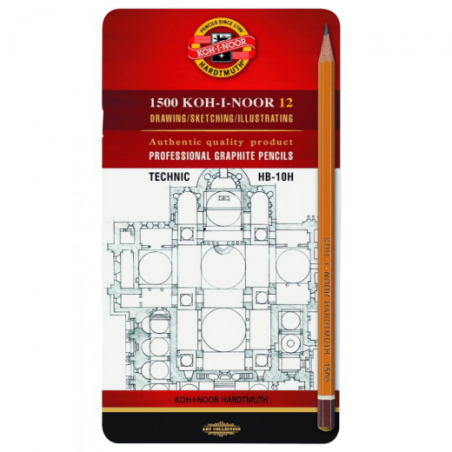 Koh-i-noor set of 12 graphite pencils HB-10H