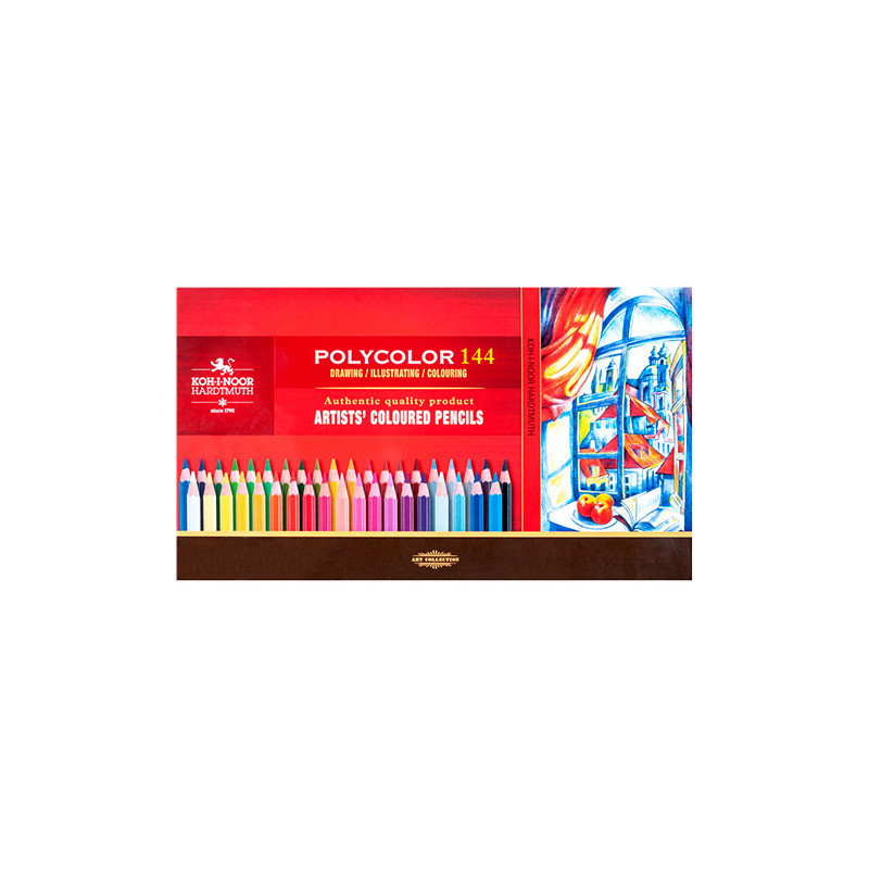 Koh-i-poor polycolor zestaw 144 artystycznych kredek metal opak - skle