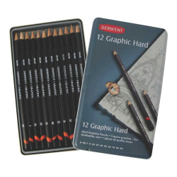 Derwent graphic hard pencils for sketching 12 hardness B-9H
