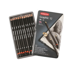 Derwent graphic soft pencils for sketching 12 hardness 9B-H