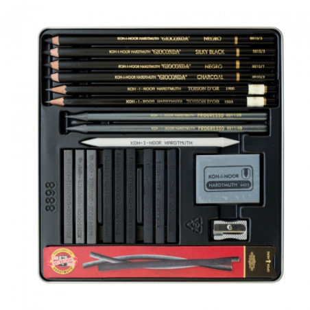Koh-i-noor gioconda 8898 a set of colored pencils in a metal case