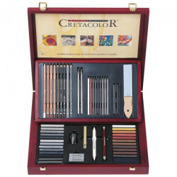 Cretacolor selection set for drawing wooden box