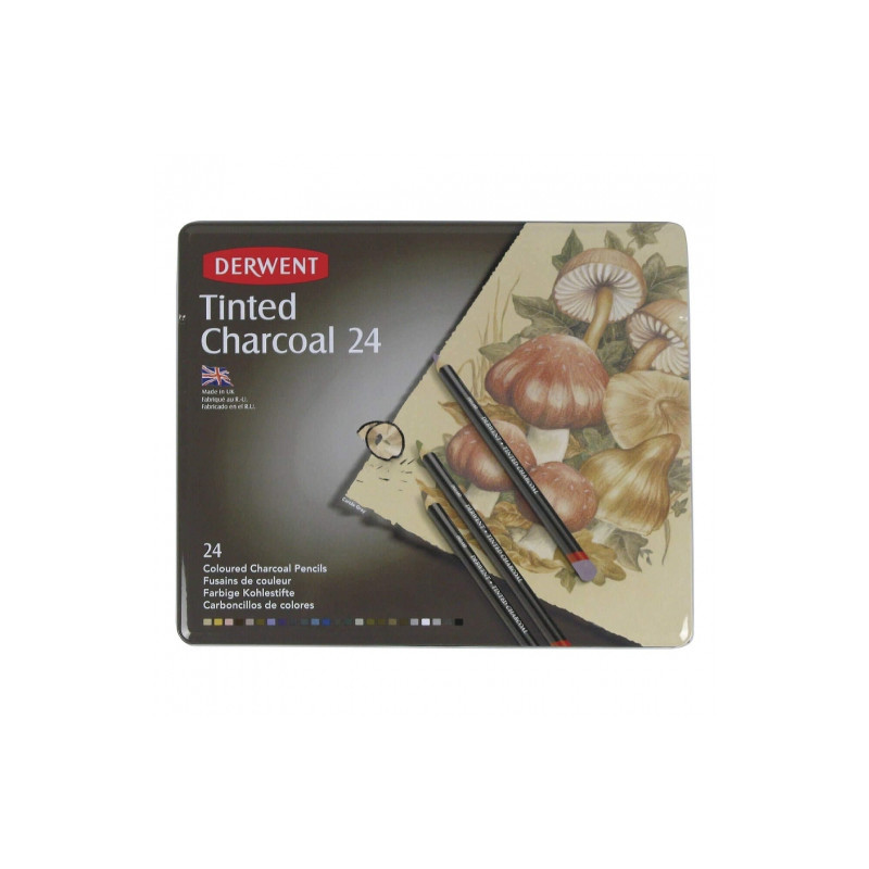 Derwent set of colored carbons in a 24 colors crayon