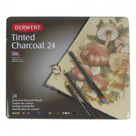Derwent set of colored carbons in a 24 colors crayon