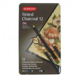 Derwent zestaw węgli kolorowych w kredce 12 kolorów - sklep plastyczny
