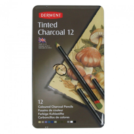 Derwent set of colored carbons in a 12 colors crayon