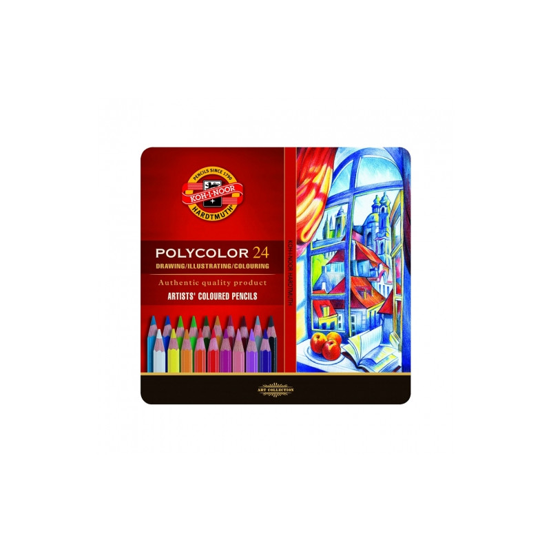 Koh-i-noor polycolor zestaw 24 artystycznych kredek metal opak - sklep