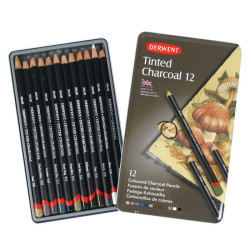 Derwent set of colored carbons in a 12 colors crayon