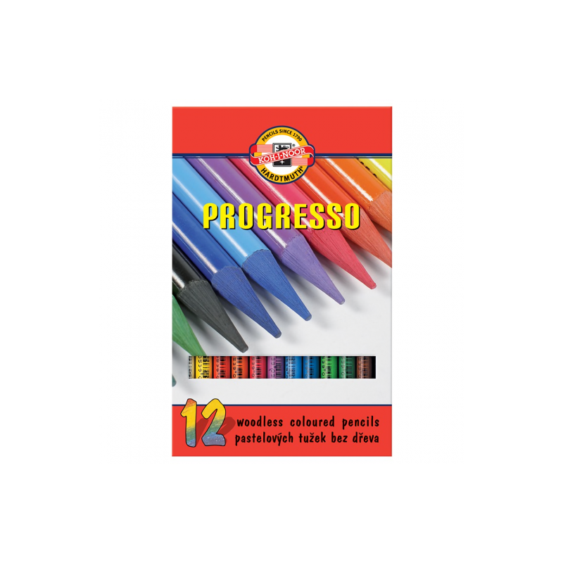 Koh-i-noor progresso bezdrzewne kredki 12 kolorów - sklep plastyczny -