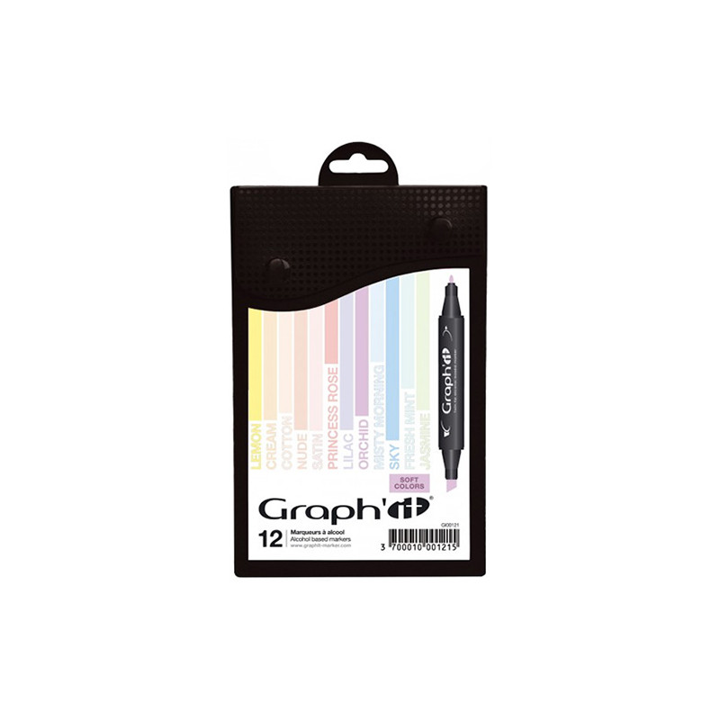 Set of 12 markers Graphit Soft colors - sklep plastyczny - szał dla pl
