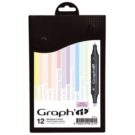Graphit soft colors zestaw 12 markerów - sklep plastyczny - szał dla p
