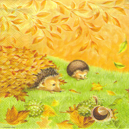 Decoupage Napkin hedgehogs autumn Ambiente 20-13305850