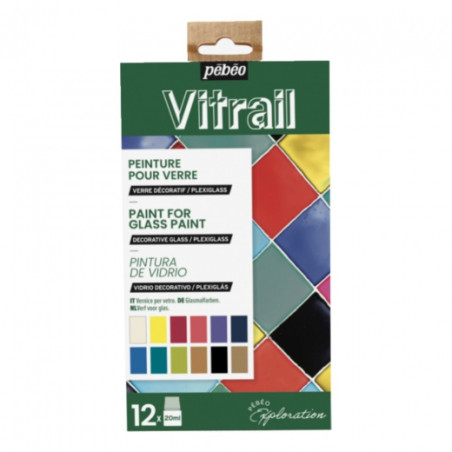 PEBEO Vitrail set of glass paints 12x20ml - szal art - sklep plastyczn
