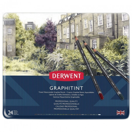 Derwent graphitint kolorowe ołówki grafitowe 24 kolory - sklep plastyc