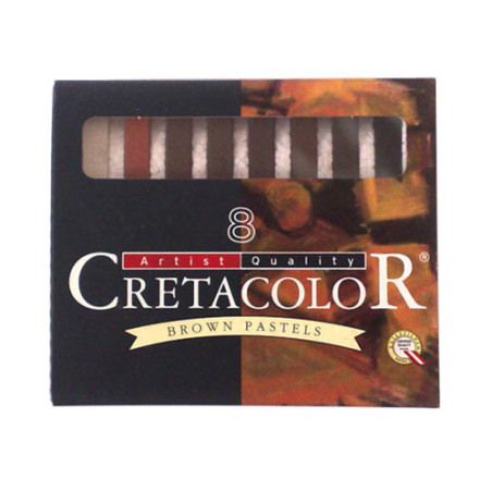 Cretacolor set of stick pastels 8 pieces shades of brown - pla store