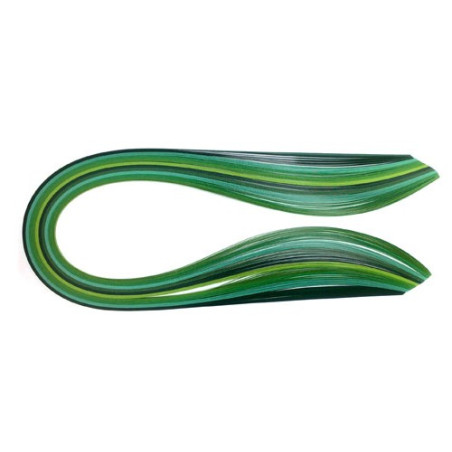 Quilling strips, shades of green 3, 5, 10 mm - szal art - sklep plasty