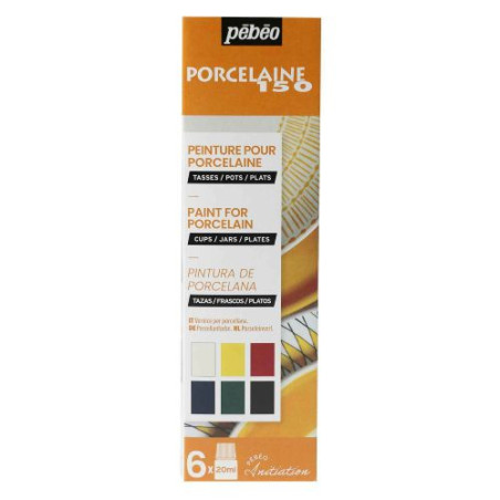 Pebeo porcelaine 150 zestaw farb do porcelany 6x20ml - sklep plastyczn