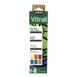 PEBEO vitrail set of glass paints 6x20ml