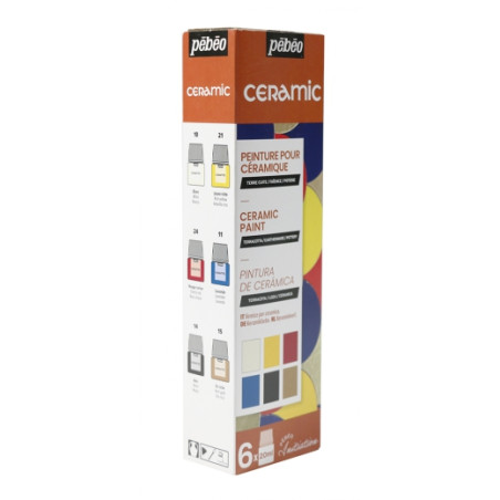 Set of PEBEO Ceramic glass paints - 6x20ml - szal art -sklep plastyczn
